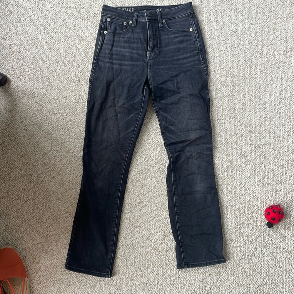 J Crew Vintage Slim Straight Jeans size 26 black
